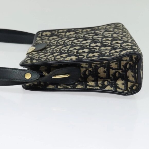 Christian Dior Trotter Canvas Shoulder Bag Navy Gold Auth ep10451 - Picture 6 of 16